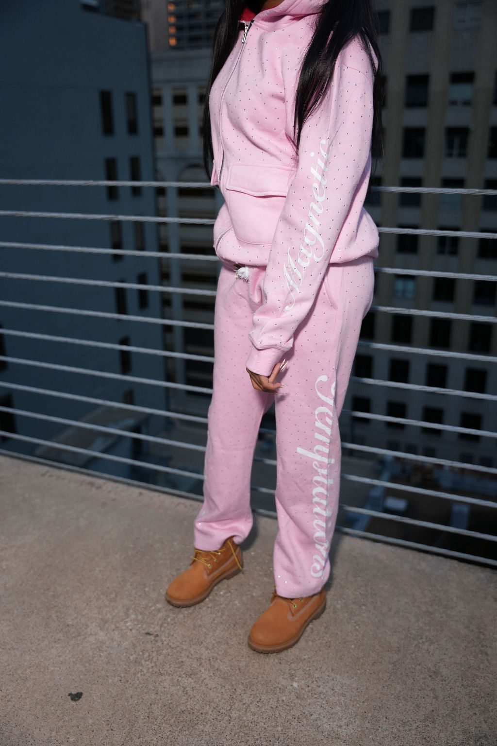 Pink Oversized Hoodie Set