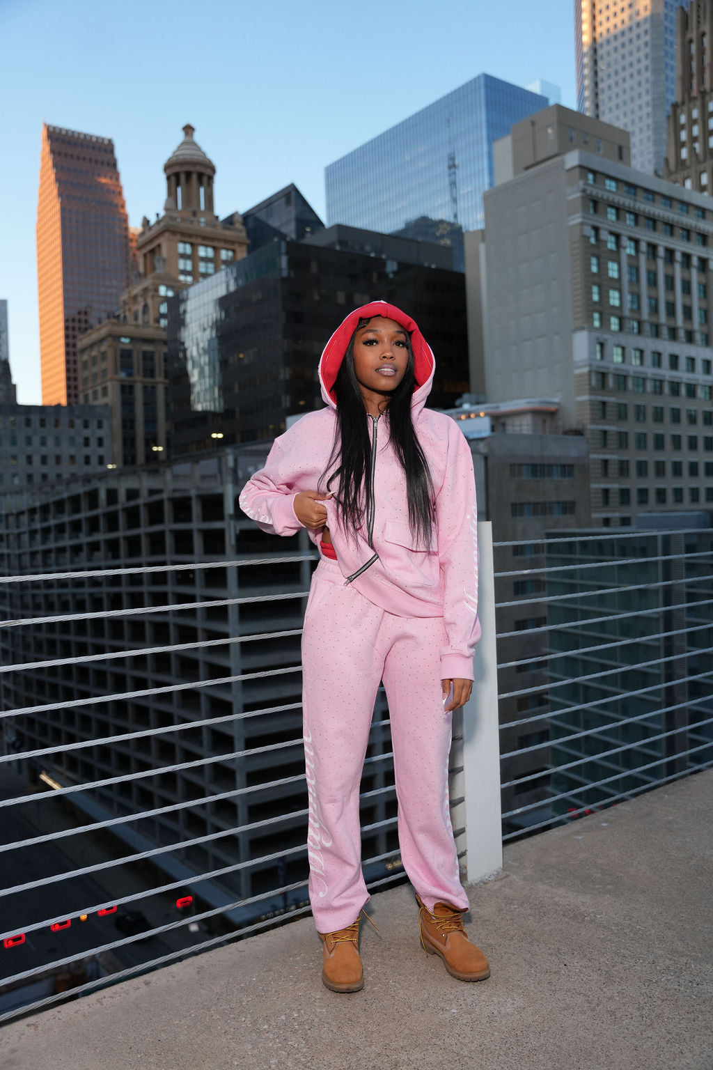 Pink Oversized Hoodie Set