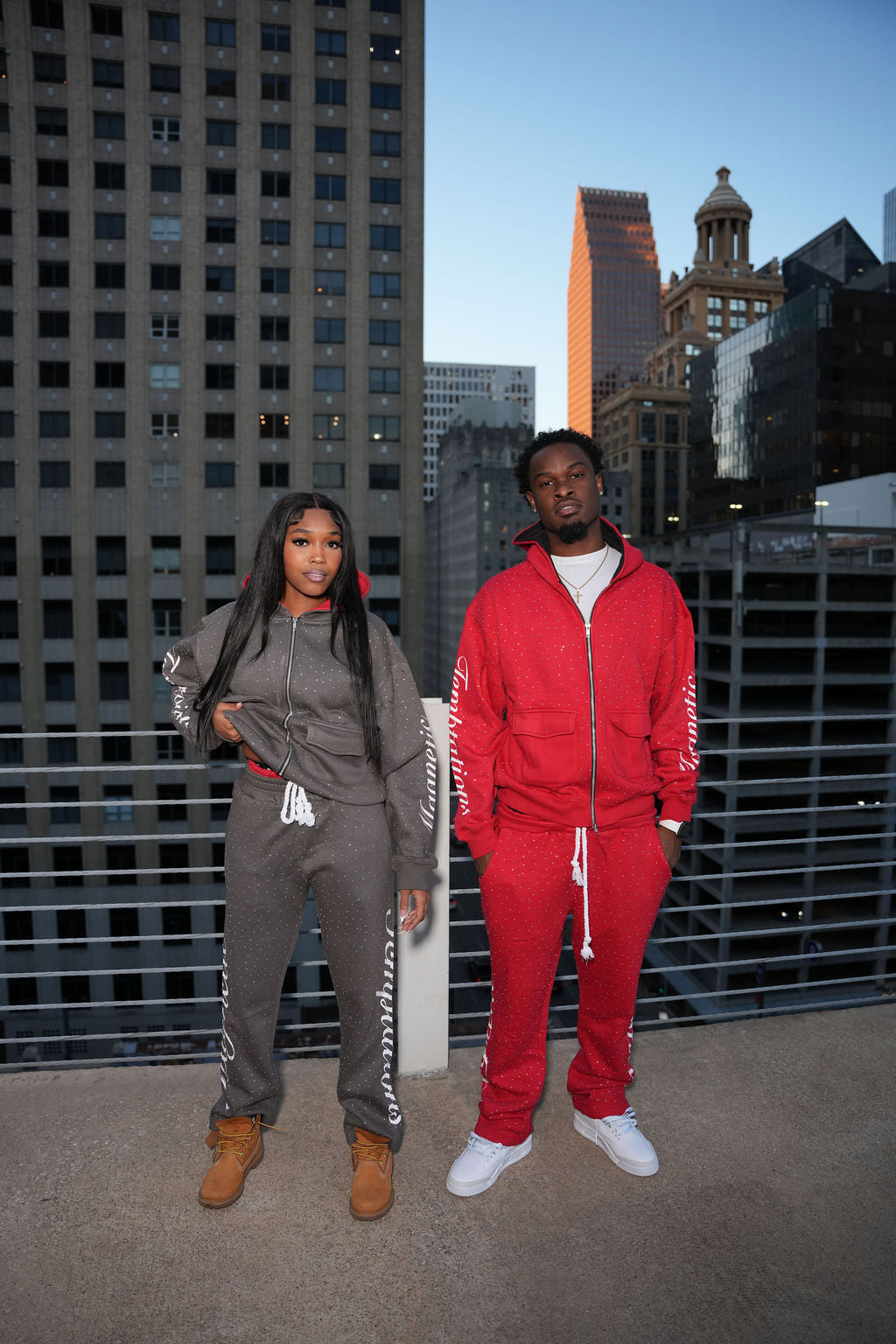 Red Oversized Hoodie Set