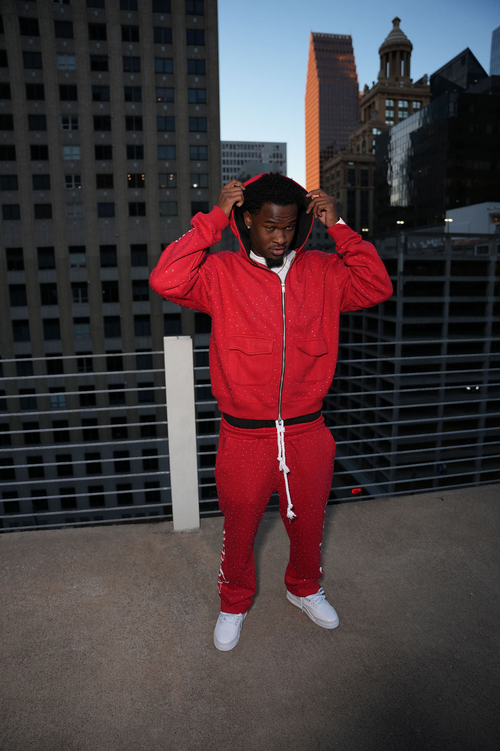 Red Oversized Hoodie Set