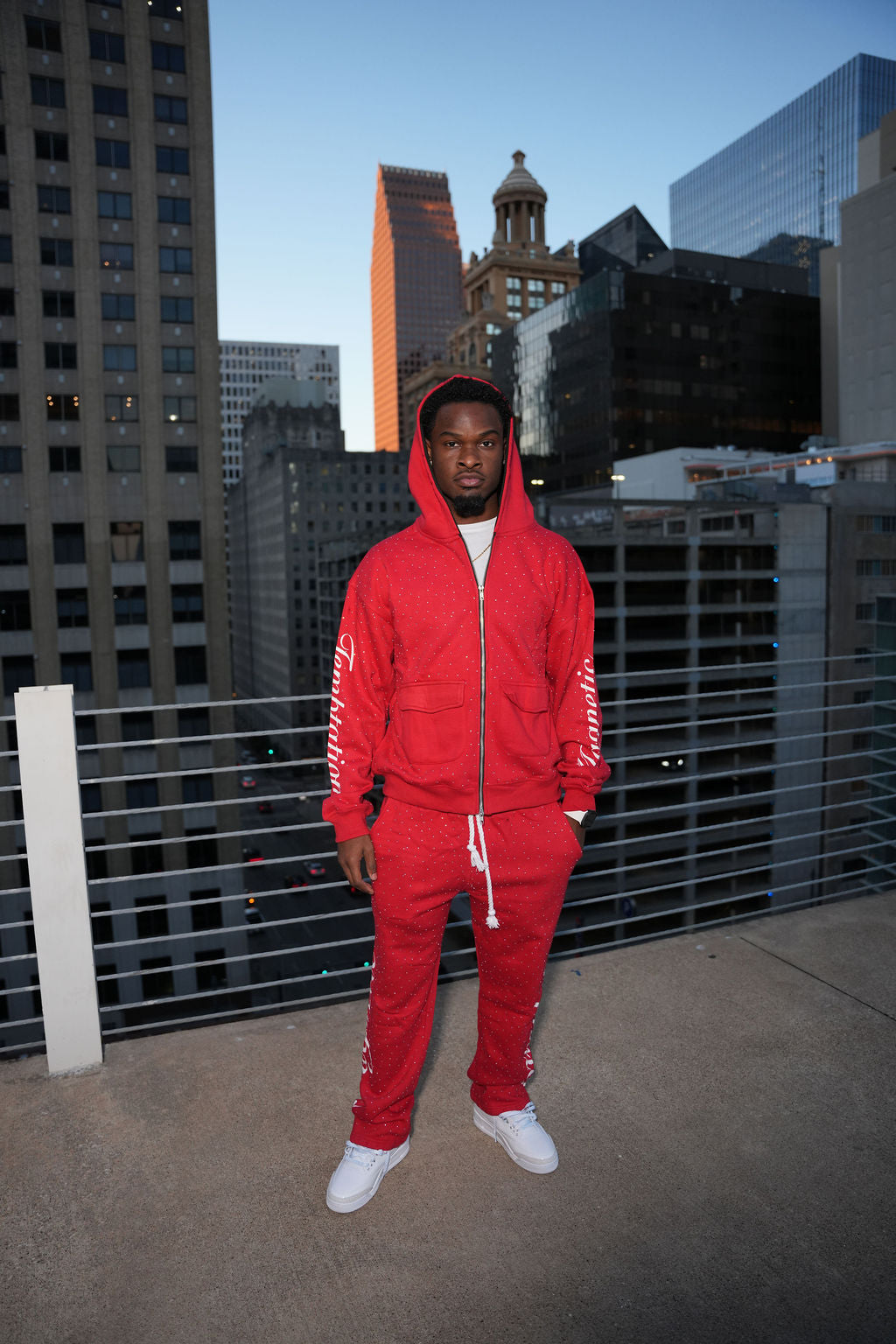 Red Oversized Hoodie Set