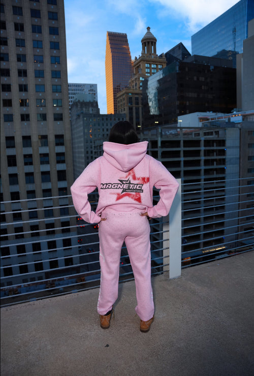 Pink Oversized Hoodie Set
