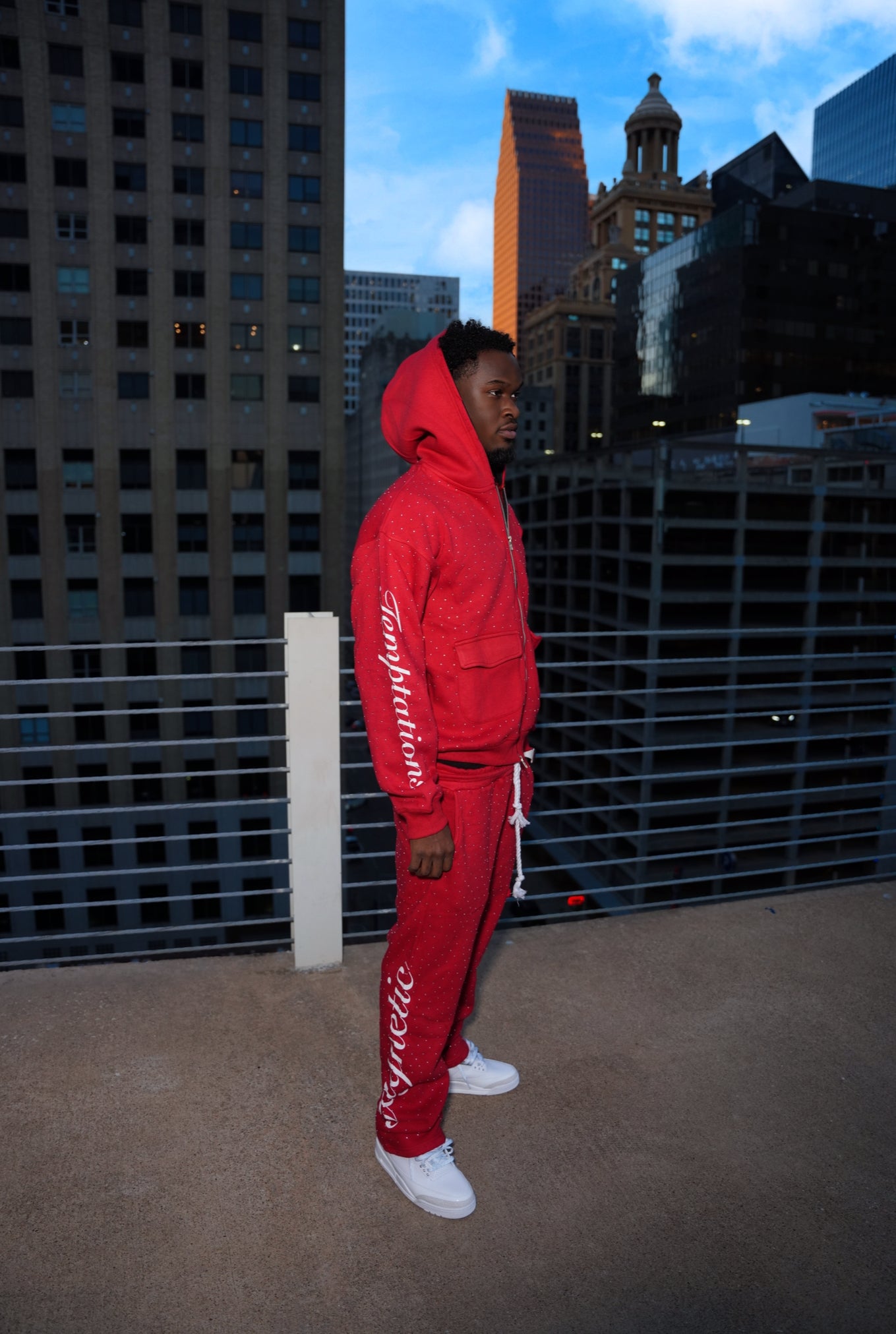 Red Oversized Hoodie Set