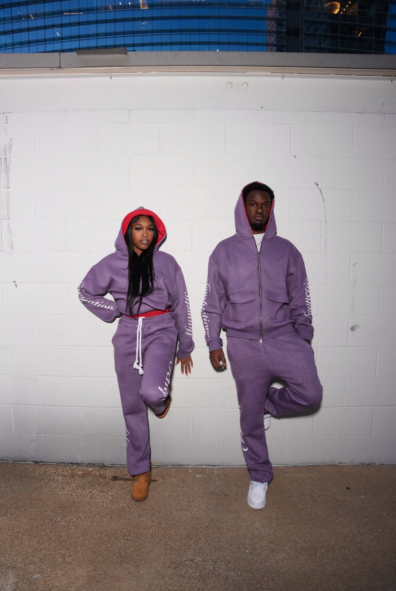 Purple Oversized Hoodie Set